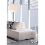 Höhenverstellbare LED Bogenleuchte mit Stoffschirm Weiß, max. Höhe 215cm