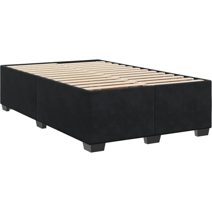 vidaXL Boxspringbett mit Matratze Schwarz 120x190 cm Samt 3285271 – Bild 5