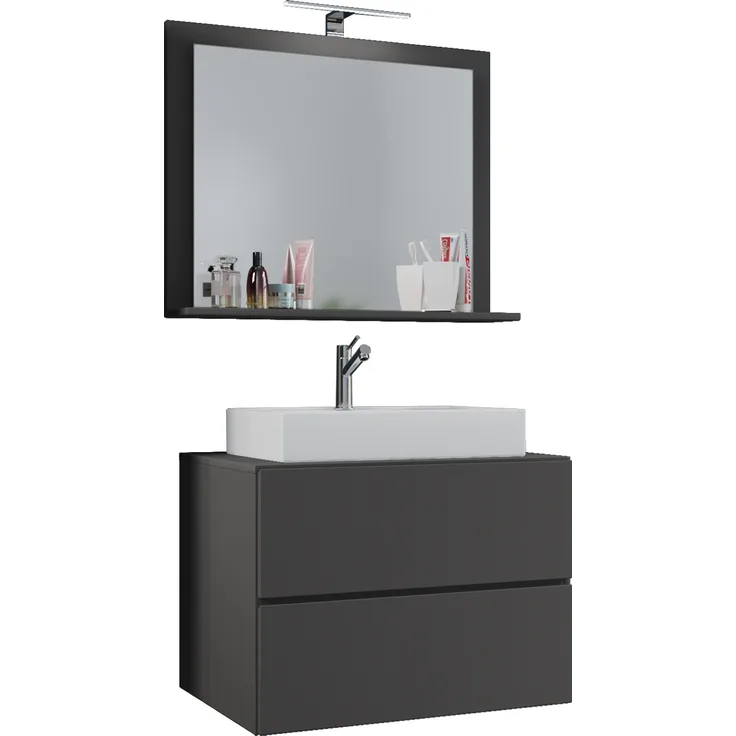 VCM Badmöbel Waschtisch Lendas 915202 Anthrazit H. 134 x B. 60 x T. 51 cm