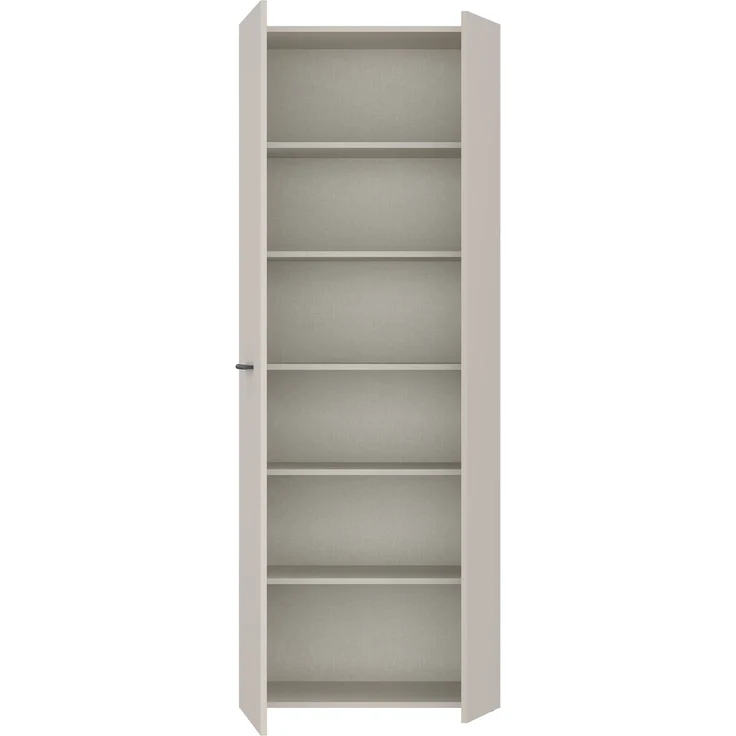 Forte NET306 Schuhschrank 70, moderner Flurschrank, 2-türig, 5 Regalböden, Flur, Diele, Abstellraum, Holzwerkstoff, Kaschmir|Beige, 68,7 cm breit x 181,1 cm hoch x 36,5 cm tief – Bild 4