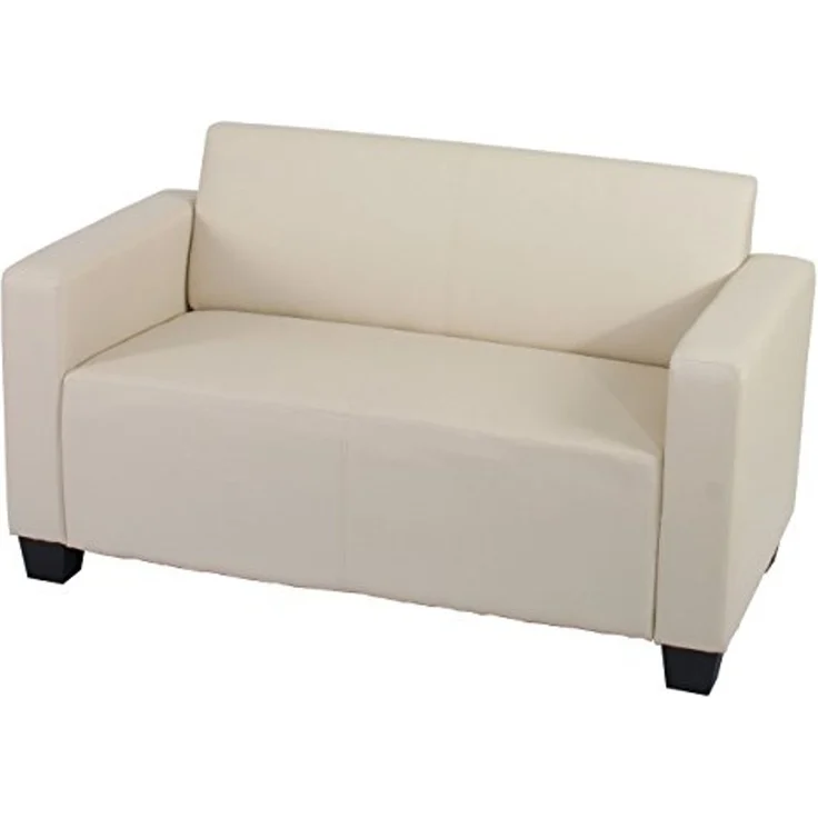 Modular 2er Sofa Couch Lyon Loungesofa Kunstleder 136cm ~ creme – Bild 3