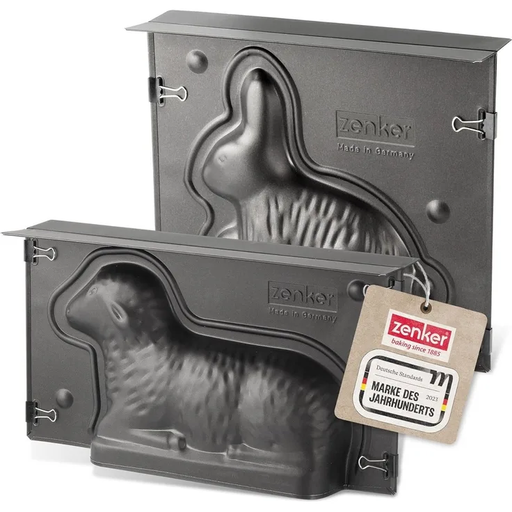 Zenker | Osterbackformen-Set Hase und Lamm | perfekte Osterüberraschung | antihaftbeschichtet | hochwertig & langlebig | leicht zu reinigen | ideal für kreative Osterbäckereien