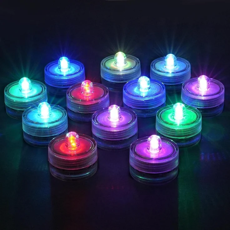 PRECORN LED Dekolicht LED Teelichter 12er Set, Farbwechsel & wasserdicht, Deko für Party – Bild 1
