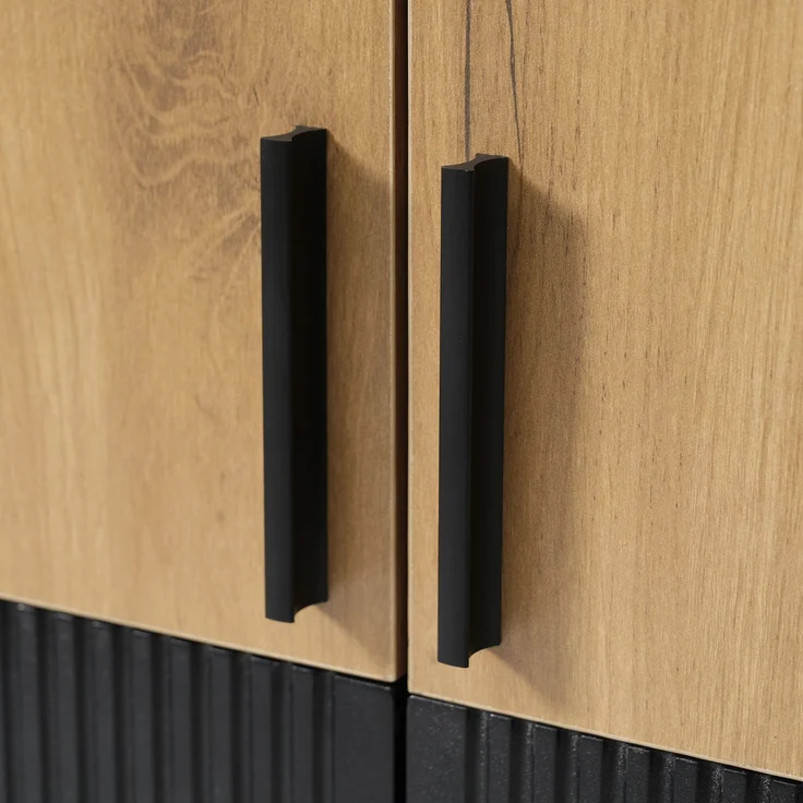 Hochschrank 60 x 35 x 160 cm in Eichenoptik mit verstellbaren Einlegeböden und Soft-Close-Türen – Bild 5