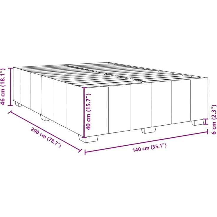 vidaXL Boxspringbett mit Matratze Blau 140x200 cm Stoff 3285483 – Bild 12