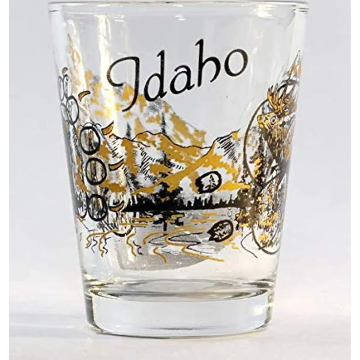 Idaho Wilderness Elk & Bear Shot Glass by World By Shotglass