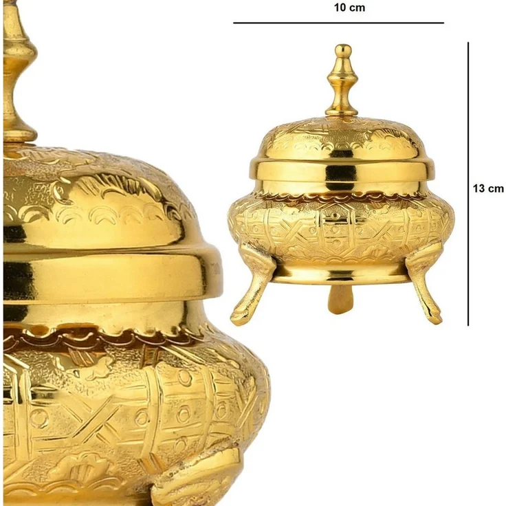 Marrakesch Orient & Mediterran Interior Zuckerdose Orientalische Deko Zuckerdose Tischdeko Dose Bonboniere Nabih Gold, Aluminium, Metall, (1-tlg), Handarbeit – Bild 3