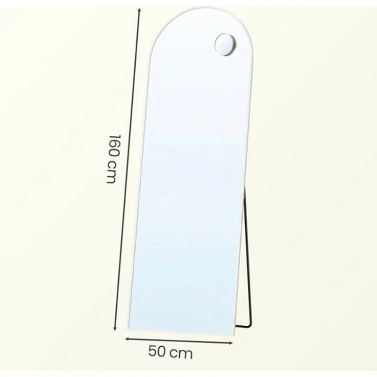 SONGMICS Ganzkörperspiegel mit Vergrößerungsspiegel, Sicherheitsglas, gewölbt, 160 x 50 cm, weiß – Bild 5