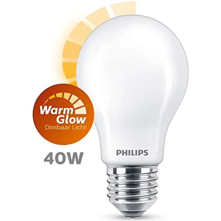 Philips Filament-Lampe Tropfen E27, dimmbar, 470 lm, 40 W, Milchglas, warmes Glühen, 15000 h – Bild 3