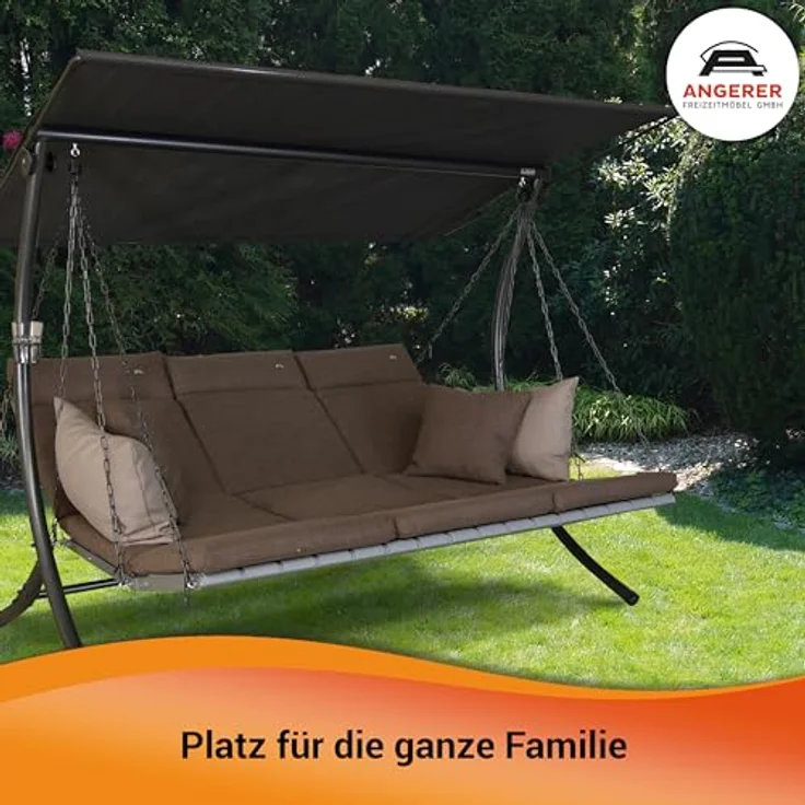 Angerer Freizeitmöbel Hollywoodschaukel Luxus Smart stone, 3-Sitzer, Bettfunktion, BxTxH: 210x145x160 cm – Bild 8