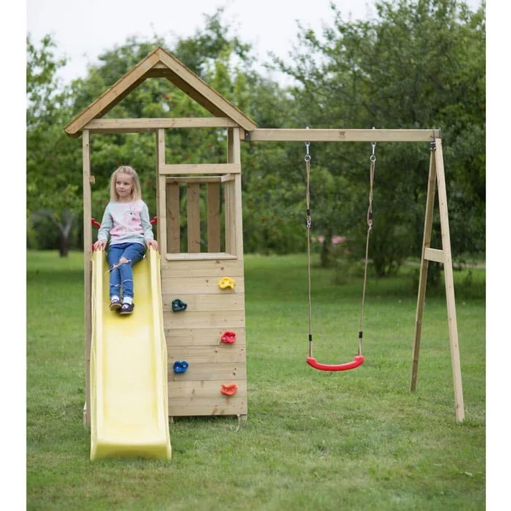 Wendi Toys Holz 'Pelikan', inkl. Picknicktisch, Schaukel und Rutsche, Natur, 280 x 270 x 270 cm, max. Belastbarkeit 50 kg – Bild 8