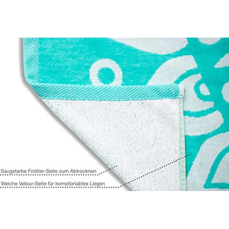 jilda-tex Strandtuch, 100% Bio-Baumwolle (1-St), weiche Frottee-Veloursqualität – Bild 5