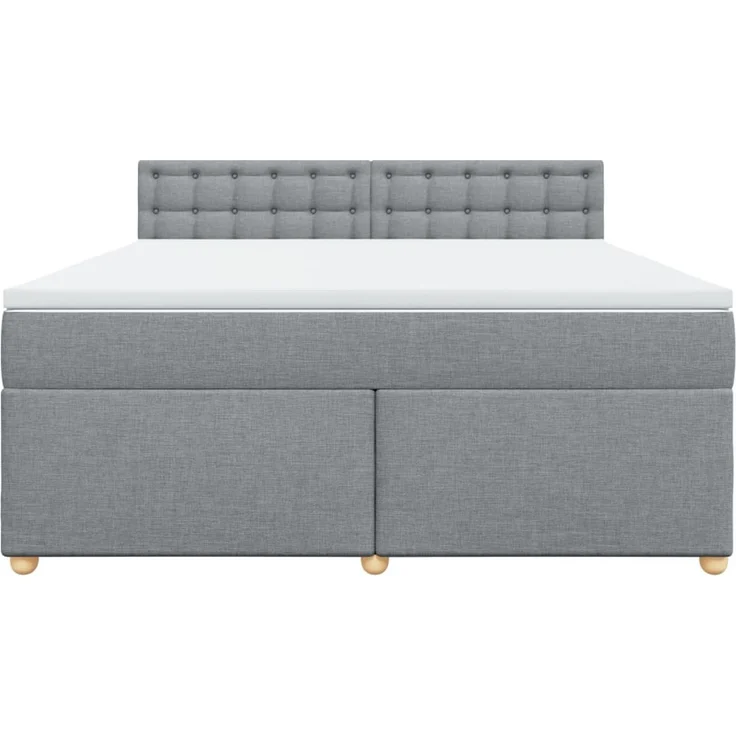 vidaXL Boxspringbett mit Matratze Hellgrau 180x200 cm Stoff 3289073 – Bild 6