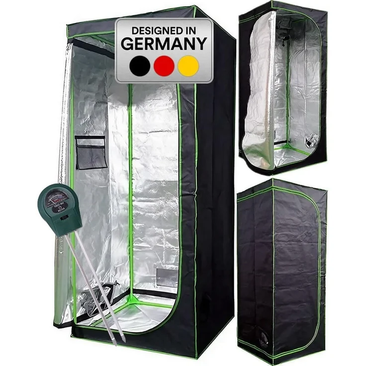 Growbox Gewächshaus Indoor Pflanzenzelt Zuchtzelt Growroom Zuchtschrank Darkroom Zimmergewächshaus Growschrank - 80x80x220 cm – Bild 1