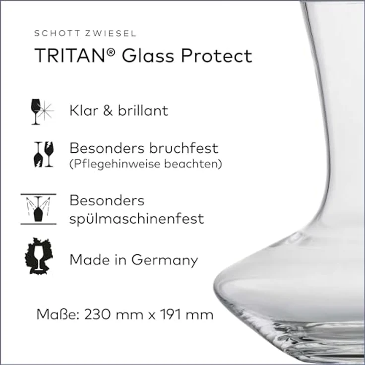 SCHOTT ZWIESEL Dekanter Classico 1 Stück, Karaffe für Rotwein mit Drop Protect Technologie aus Tritan Kristallglas, 123660 – Bild 3