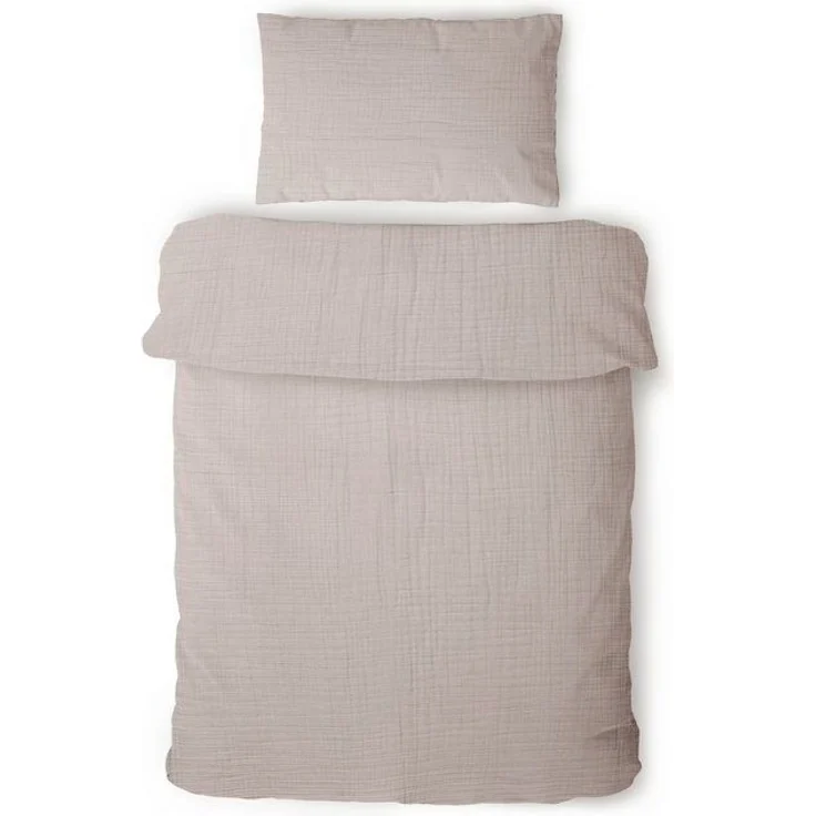 Laynenburg Kinderbettwäsche Musselin 2 teilig aus 100% Baumwolle in 100x135 cm + 40x60 cm, atmungsaktiv & bügelfrei – 3 lagig mit Reißverschluss & Haltebändern – Bild 4