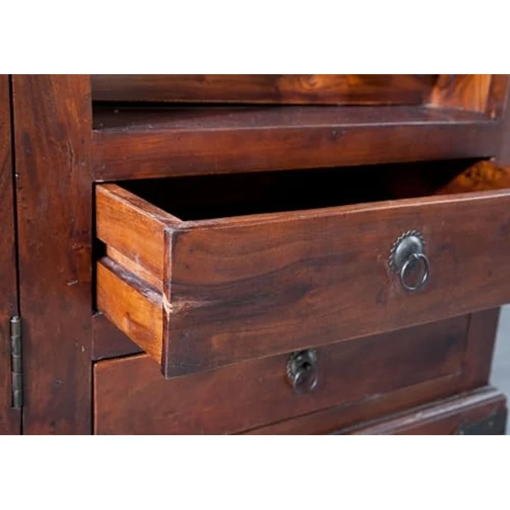 Weinschrank Akazie 144x47x180 nougat lackiert OXFORD #519 – Bild 6