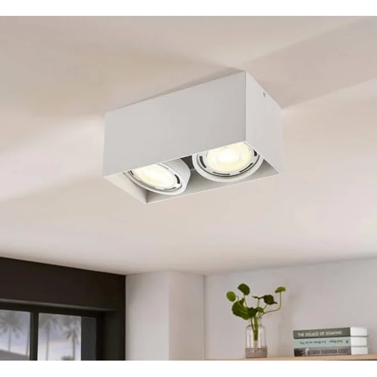 Arcchio Strahler Mabel, 2-flammige Deckenlampe aus weißem Aluminium mit GU10-Fassungen, moderne Küchenleuchte – Bild 2