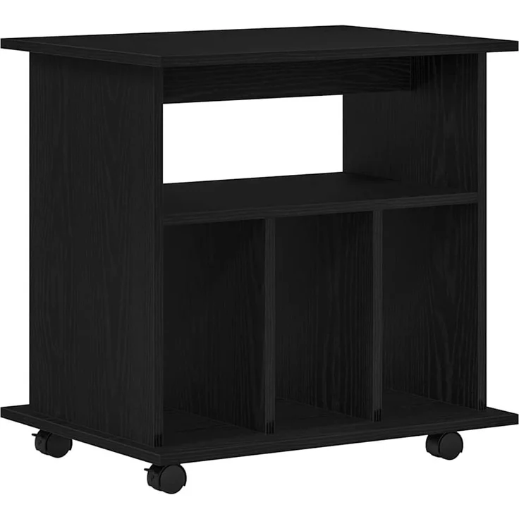 vidaXL Rollschrank Schwarz Eichen-Optik 60 x 45 x 55 cm Holzwerkstoff 862674 – Bild 1