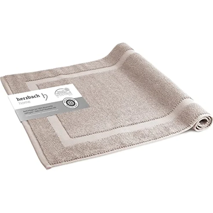 herzbach home Badematte Spa 50x80 cm, Baumwolle, Rechteckig, 1000g/m², Premium-Qualität, 100% Baumwolle, mit Bordüre – Bild 2