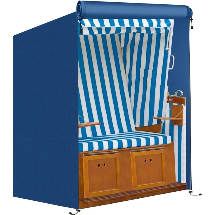 Strandkorbhülle 600D Wasserdicht Blau 600D Oxford-135x105x175 140cm – Bild 1