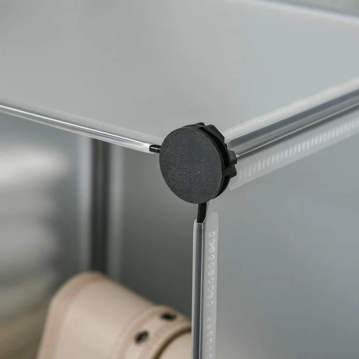 HOMCOM Kommode DIY Regalsystem mit 16 Würfeln (Aufbewahrungsregal, 1 St, DIY-Würfelregal), Kunststoff Stahl Weiß 125 x 32 x 125 cm – Bild 9