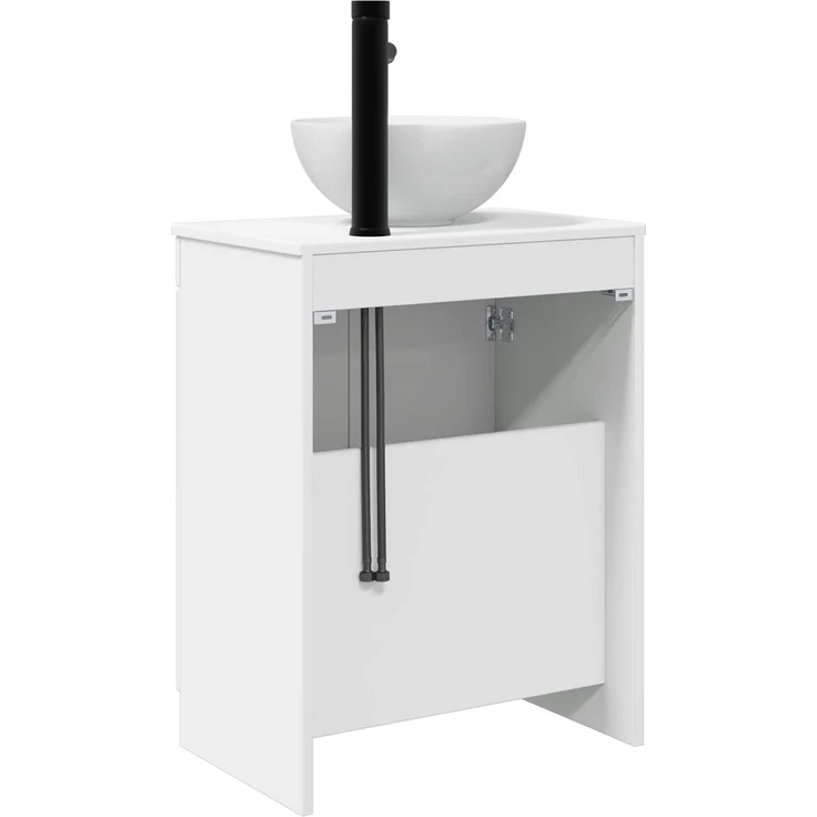 vidaXL Waschbeckenschrank Hochglanz Weiß 54 x 35 x 100 cm 890142 – Bild 6