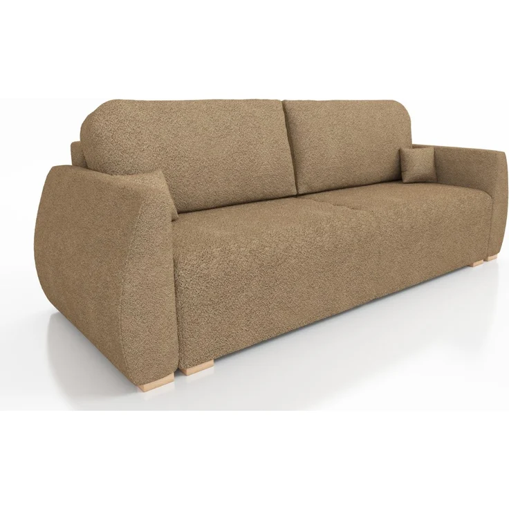 Wohnero 24 Delle Premium Schlafsofa 221x93 cm mit Bettkasten & DL-Funktion – 191x142 cm Liegefläche, 3-Sitzer Sofa mit Bonellfeder - Lambi 10 – Bild 2