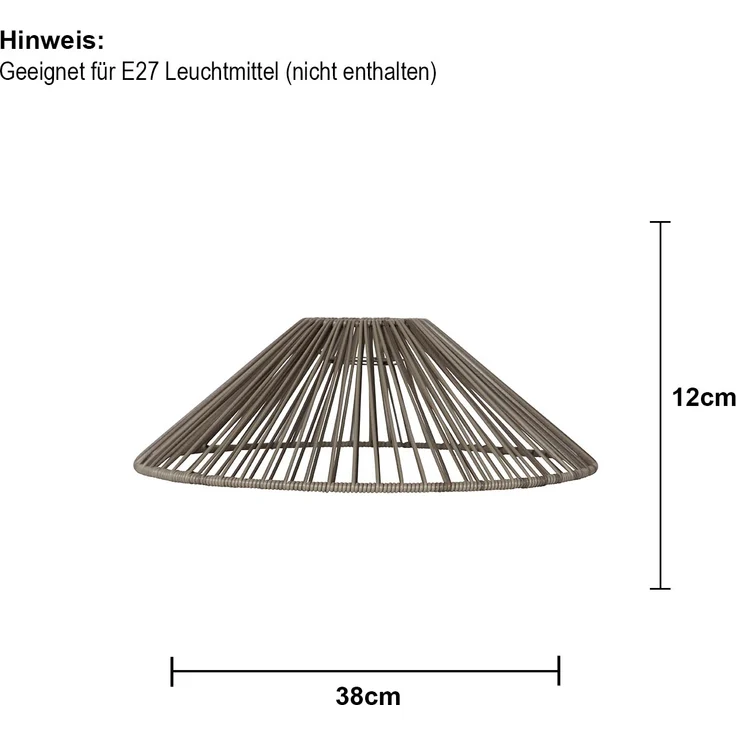 Outdoor Lampenschirm ,Vide' in Rattan-Optik, natur – Bild 4