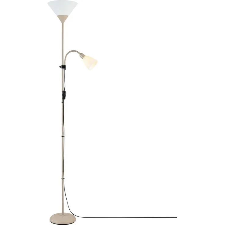 Brilliant Deckenfluter Spari, Lesearm, ohne Leuchtmittel, 180 cm Höhe, Ø 25 cm, E27 + E14, Aluminium/Kunststoff – Bild 3