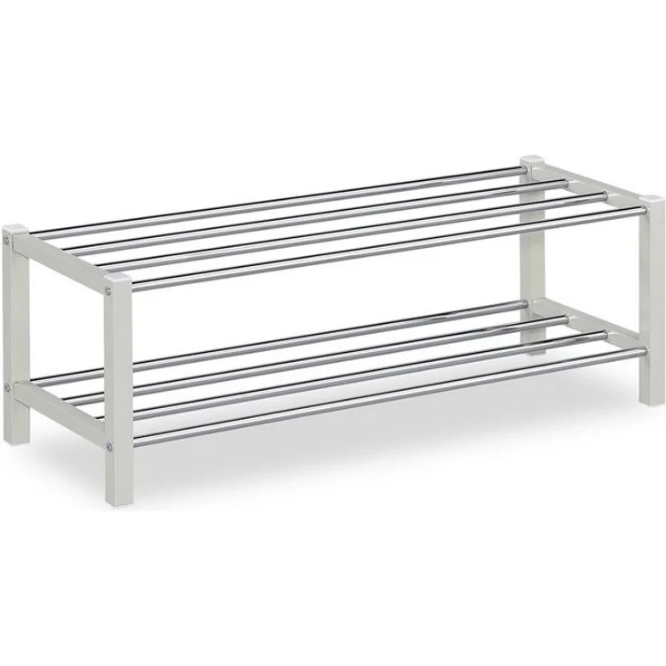 IDIMEX Schuhregal DUBLIN, Schuhständer mit 2 Ablagen, 90cm breit Schuhaufbewahrung Metall beige – Bild 3