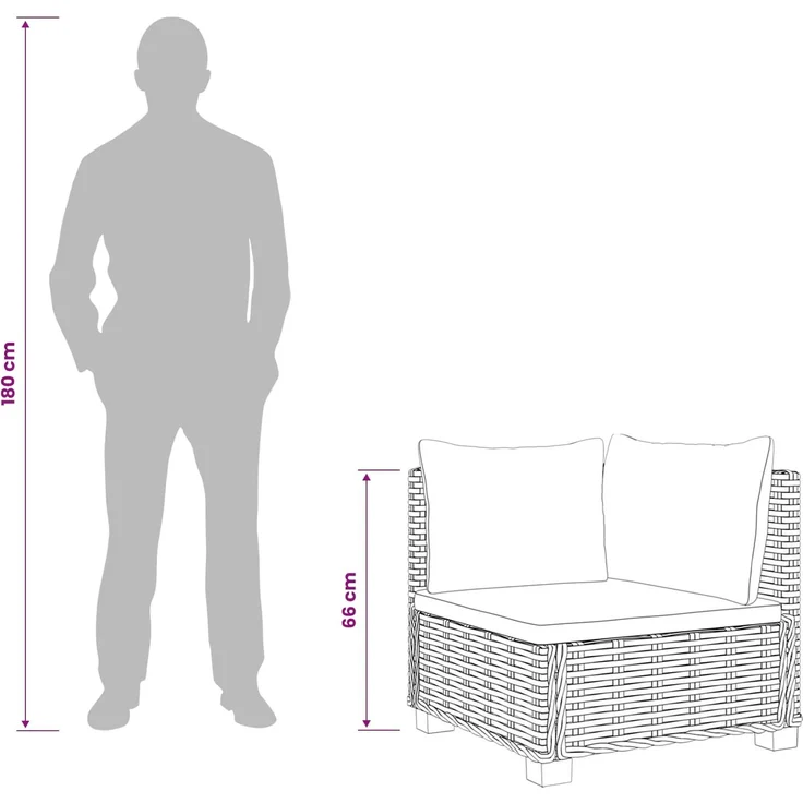 vidaXL 2 Stk. Rattan-Lounge-Set mit Kissen GENDT Naturrattan Natur 42034403 – Bild 10