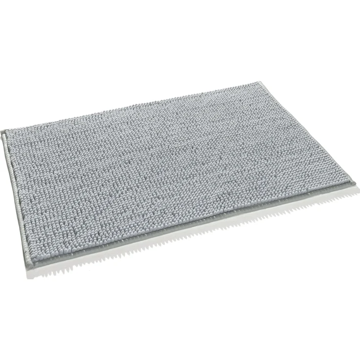 casa NOVA Badematte CHENILLE BT 50x80 cm silber Badteppich Badvorleger Duschvorleger Duschmatte Badeteppich – Bild 1