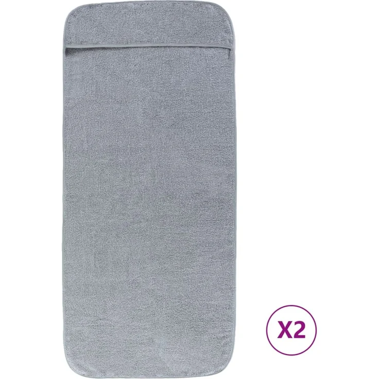 vidaXL Strandtücher 2 Stk. Grau 75x200 cm Stoff 400 GSM 362672 – Bild 2
