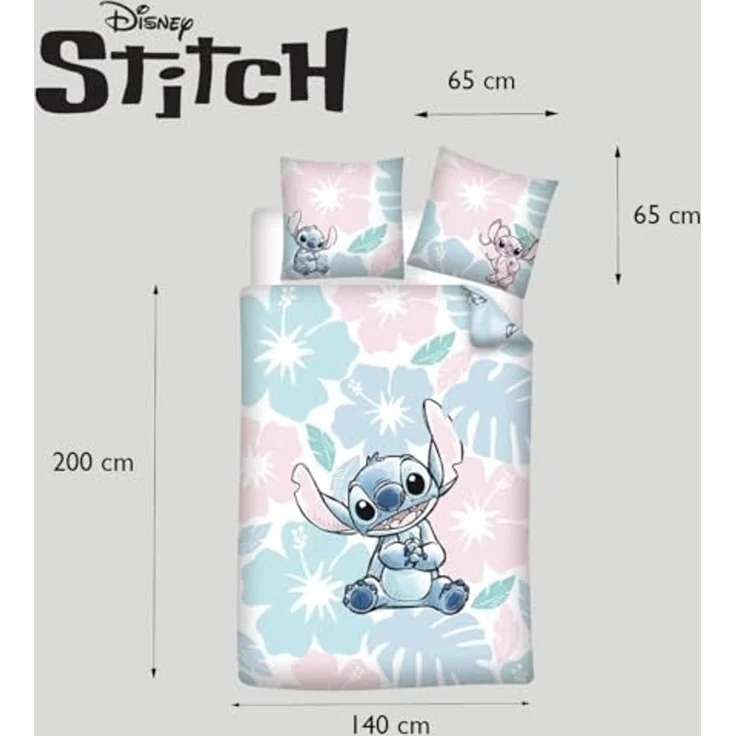 Lilo & Stitch Bettwäsche-Set Bettbezug 140 cm x 200 cm Kopfkissenbezugs 65 cm x 65 cm – Bild 7