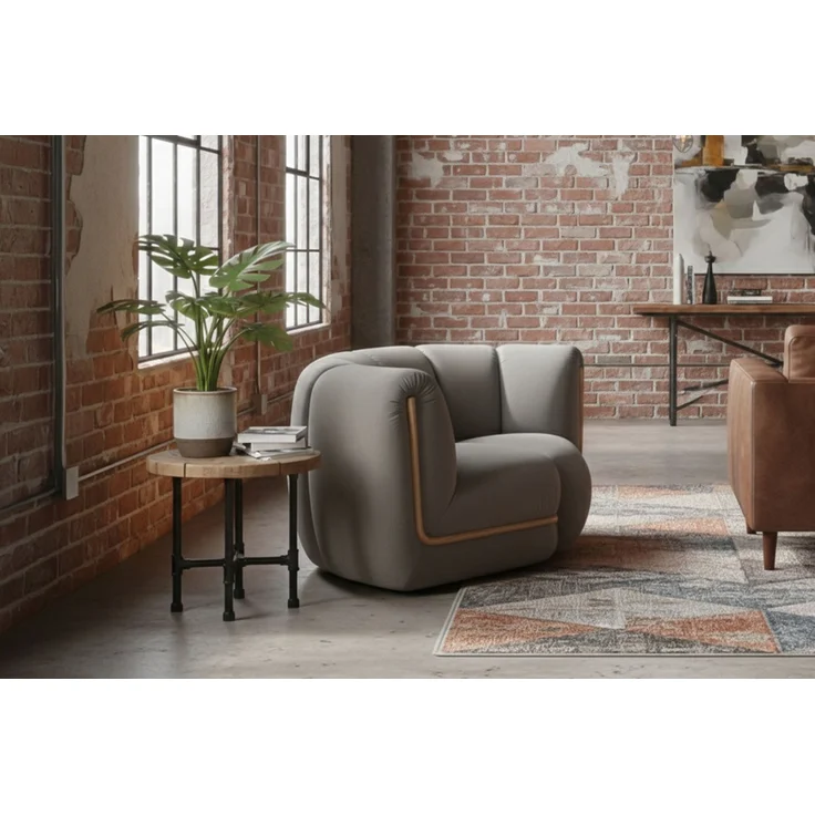 KAWOLA Sessel LAYLA Eckelement Velvet taupe 74 x 99 x 166 cm – Bild 4