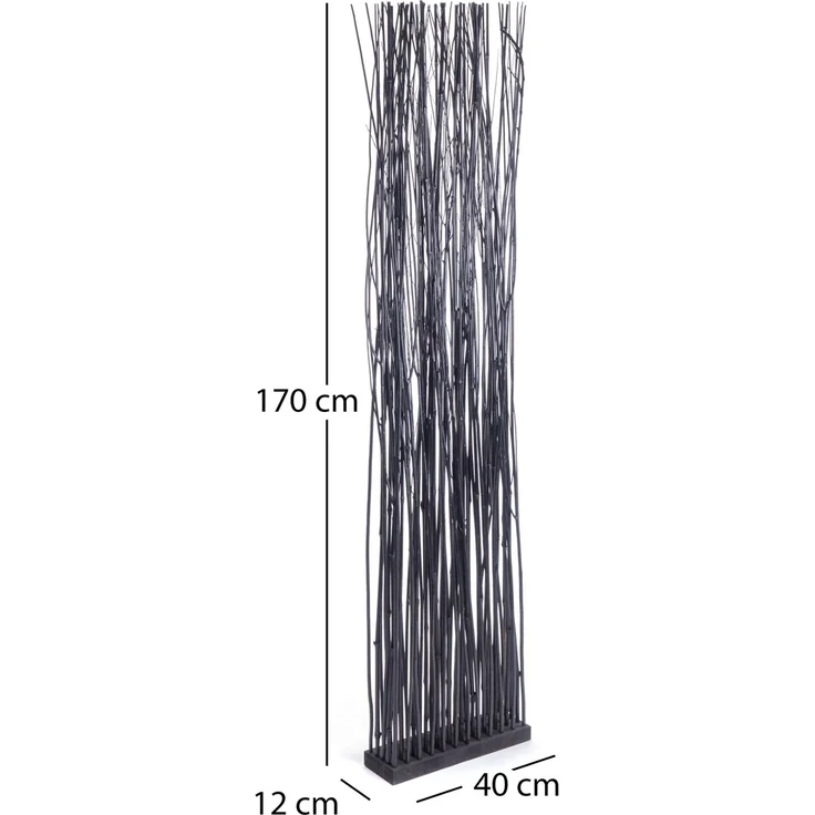 Raumteiler Slim 170x40 cm, Weidenholz-Zweige schwarz – Bild 8