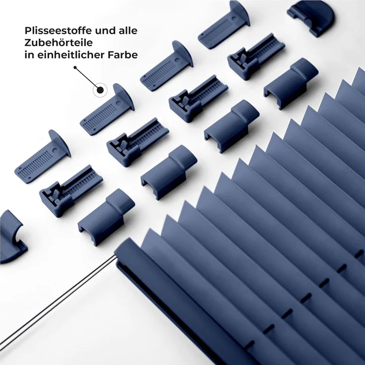 Sonello Plissee Klemmfix ohne Bohren 90x140 cm Blau Faltrollo Plisseerollo Jalousie für Tür & Fenster Blickdicht Sichtschutz Sonnenschutz Fertifplissee Rollo – Bild 2