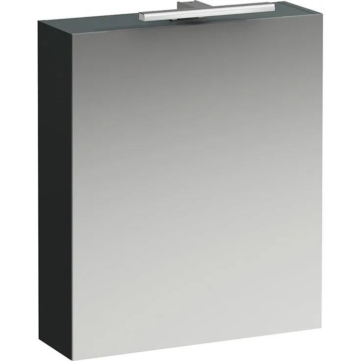 LAUFEN BASE Spiegelschrank 600 mm, 1 Tür, LED- Licht Element, Scharnier links, Farbe: Verkehrsgrau - H4027511102661