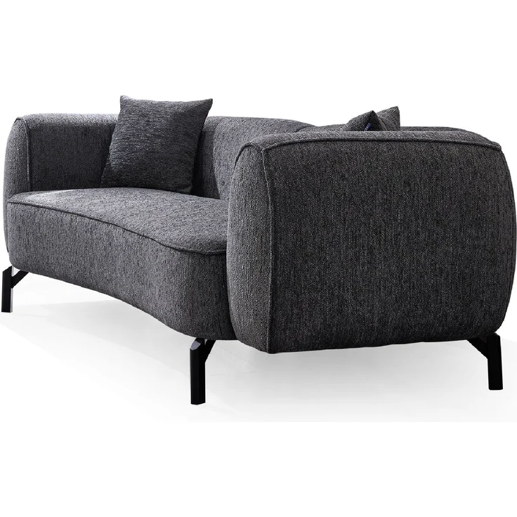 Sitzgruppe/Sofa Set - Wohnzimmergarnitur "Malve" 3+3+1-Anthrazit – Bild 3