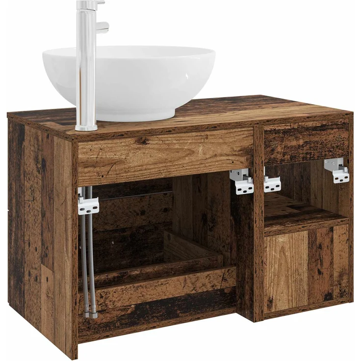 vidaXL Badezimmerschrank-Set 2 stk. Altholz 79,5 x 44,5 x 80 cm 3403918 – Bild 6