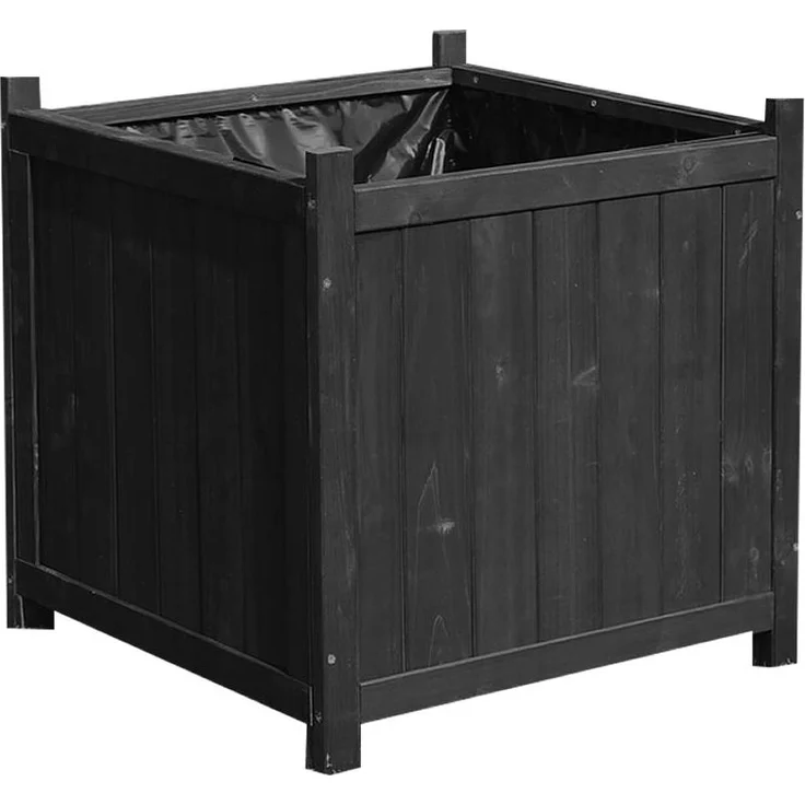 50x50 Blumenkübel Pflanzkasten Blumentrog Blumentopf Blumenkübel schwarz – Bild 3