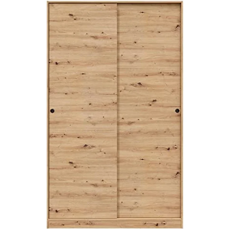Habitdesign, Kleiderschrank mit 2 Schiebetüren – moderner Schwebetürenschrank für Schlafzimmer oder Jugendzimmer in Eiche Nodi, viel Stauraum, Maße: 120 x 200 x 50 cm (B x H x T), Modell Enzo – Bild 7