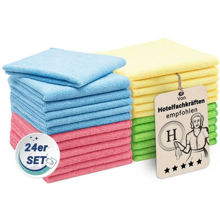 ZOLLNER Geschirrtuch, (Spar-Set, 24-tlg), 32 x 32 cm, 80% Polyester, 20% Polyamid, vom Hotelwäschespezialisten – Bild 4