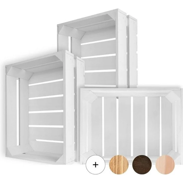 Creative Deco Holzkiste 3x Weinkisten Set Obstkiste Holz (3 Kisten) – Bild 4
