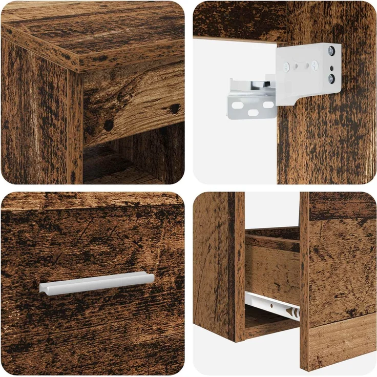 vidaXL Badezimmerschrank-Set 3 stk. Altholz 129 x 41 x 79,5 cm 3405841 – Bild 9