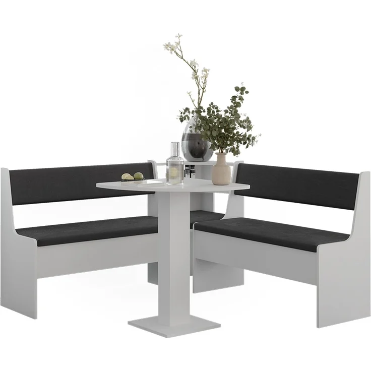 Vicco 'Roman' Eckbankgruppe mit Tisch, Weiß, 150 x 150 cm – Bild 6