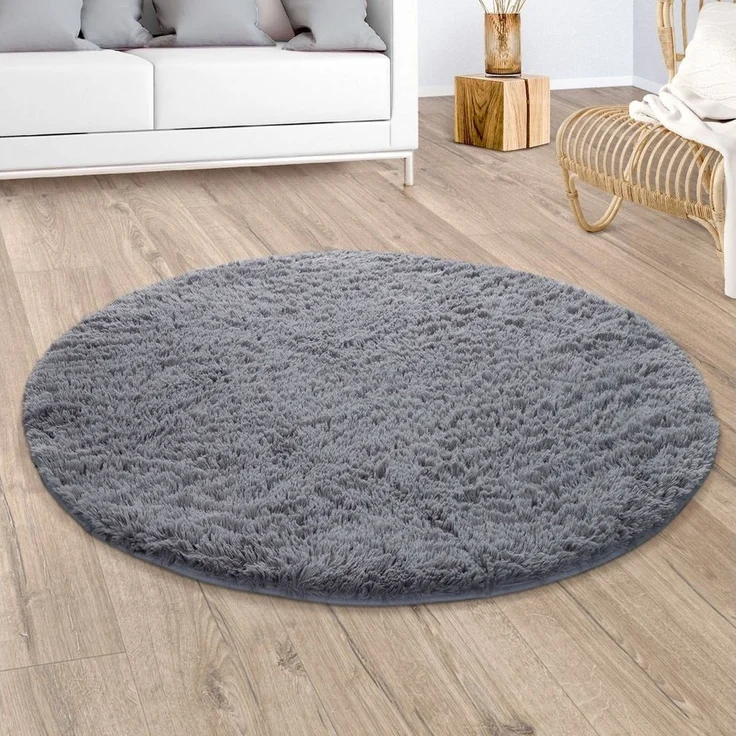 Paco Home Hochflor-Teppich Silky 591, rund, Höhe: 37 mm, Uni Farben, besonders weich und kuschelig – Bild 1
