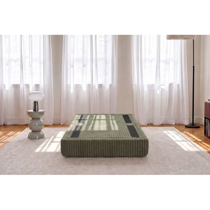 XL grüner Cord-Pouf – Bild 3