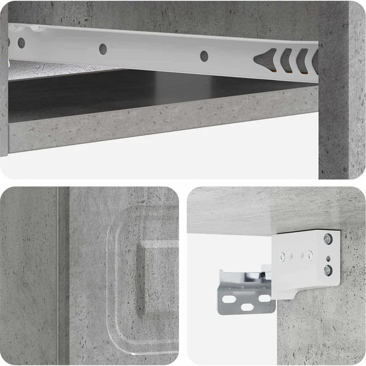 vidaXL Wandmontierter Beistelltisch Betongrau 59 x 34,5 x 17 cm 899338 – Bild 7